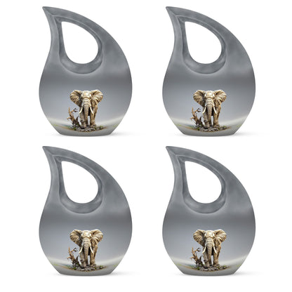 10-inch Elephant urn with Cross Drop design for ashes, 