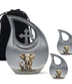 10-inch Elephant urn with Cross Drop design for ashes, 