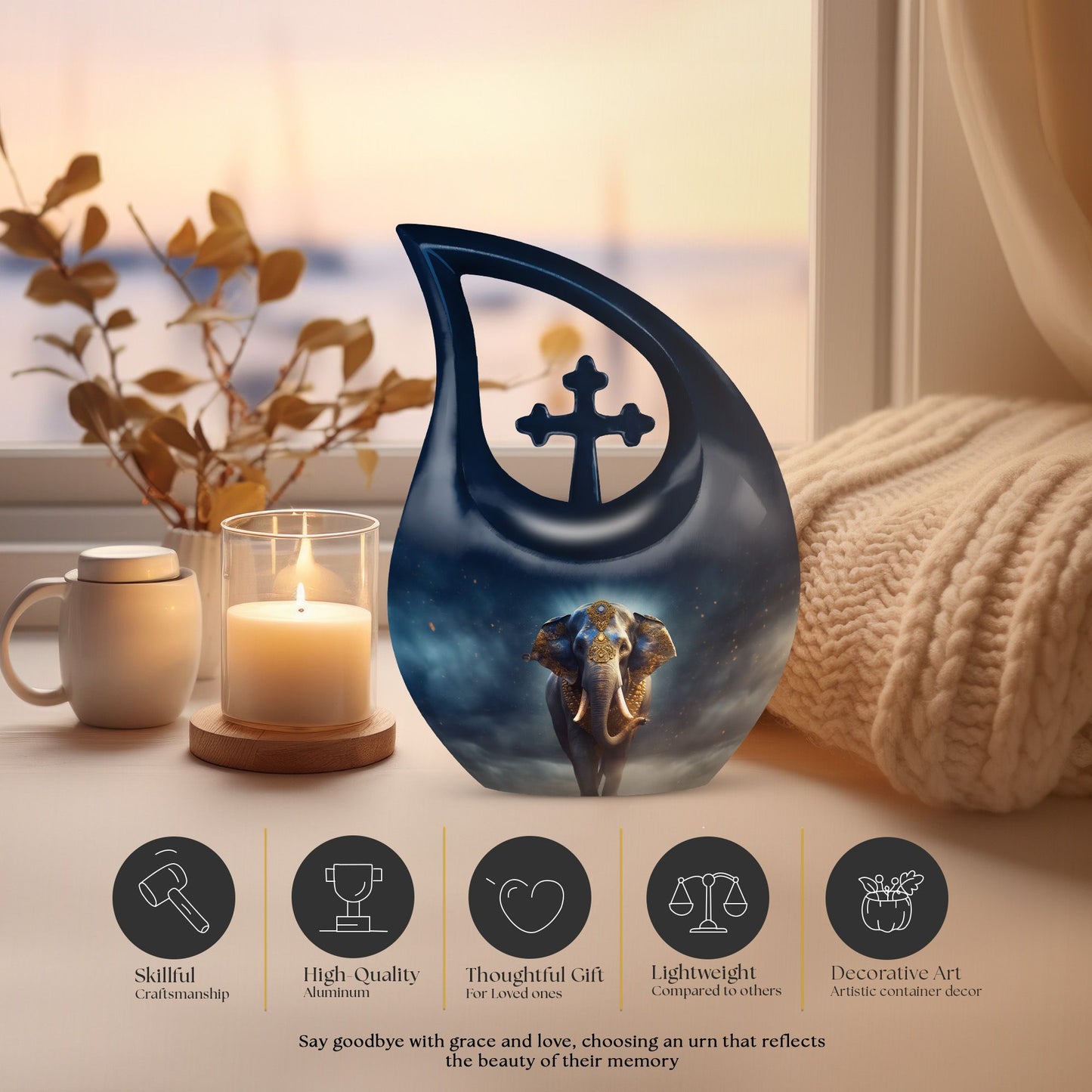 10 Inch Elephant-themed Cross Drop design Large 