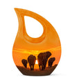 Elephant themed 10-inch large aluminium urn 