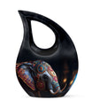 10-inch Elephant Urn with Cross Drop Design,
