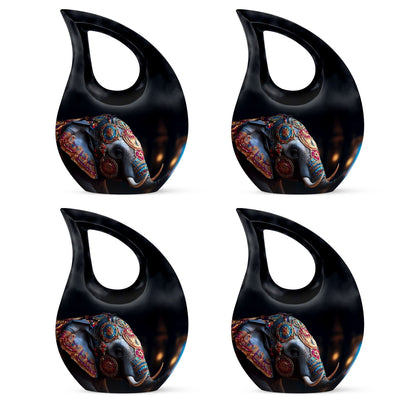 10-inch Elephant Urn with Cross Drop Design,
