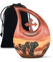 10 inch Elephant Urn with Cross Drop Design 