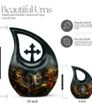 10 Inch Aluminium Cross Drop Elephant Cremation Urn 
