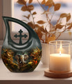 10 Inch Aluminium Cross Drop Elephant Cremation Urn 