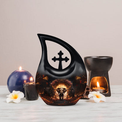 10 Inch Cross Drop Elephant Cremation Urn made 