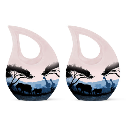 10 inch Elephant Urn with Cross Drop design 