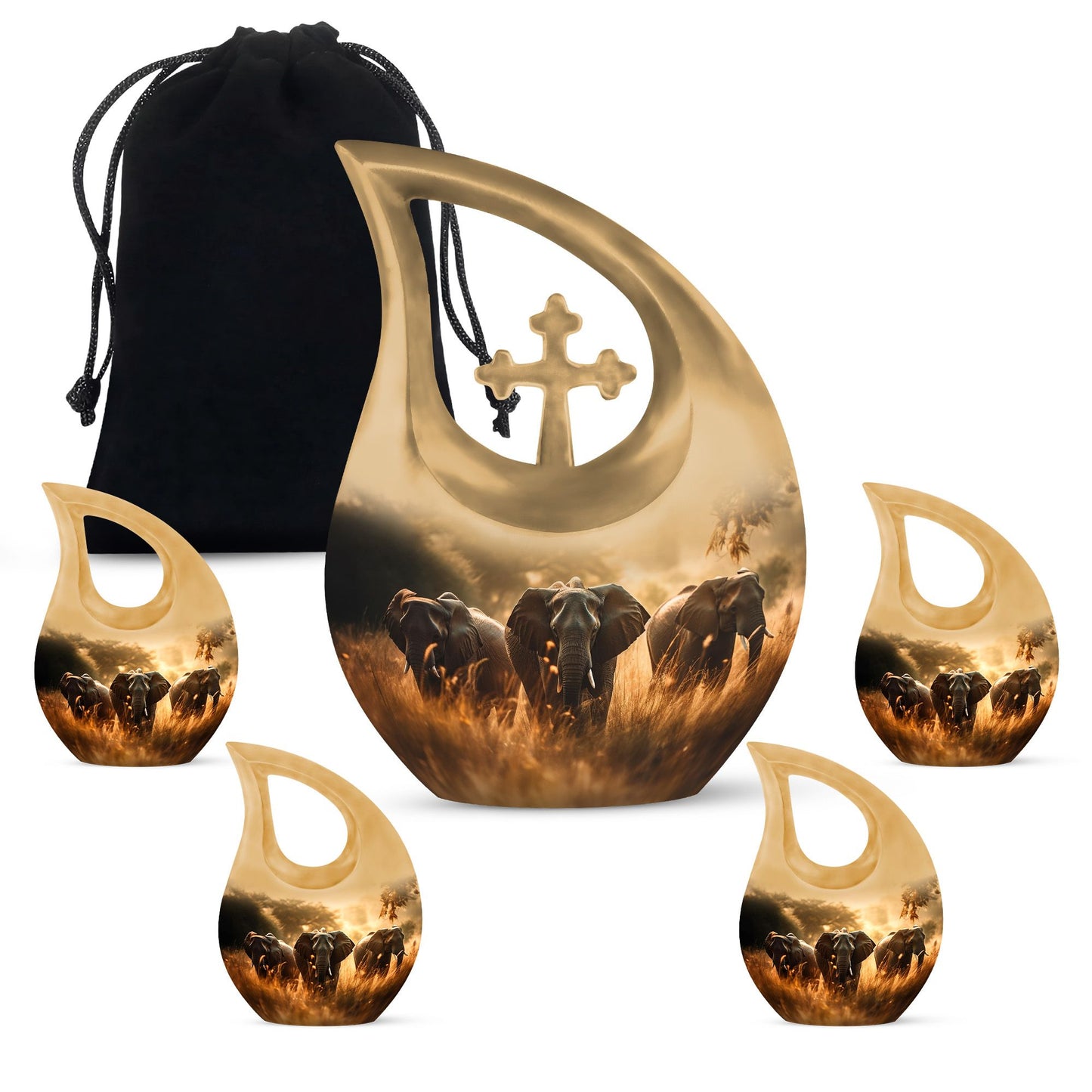 10-inch Elephant Theme Cross Drop Design