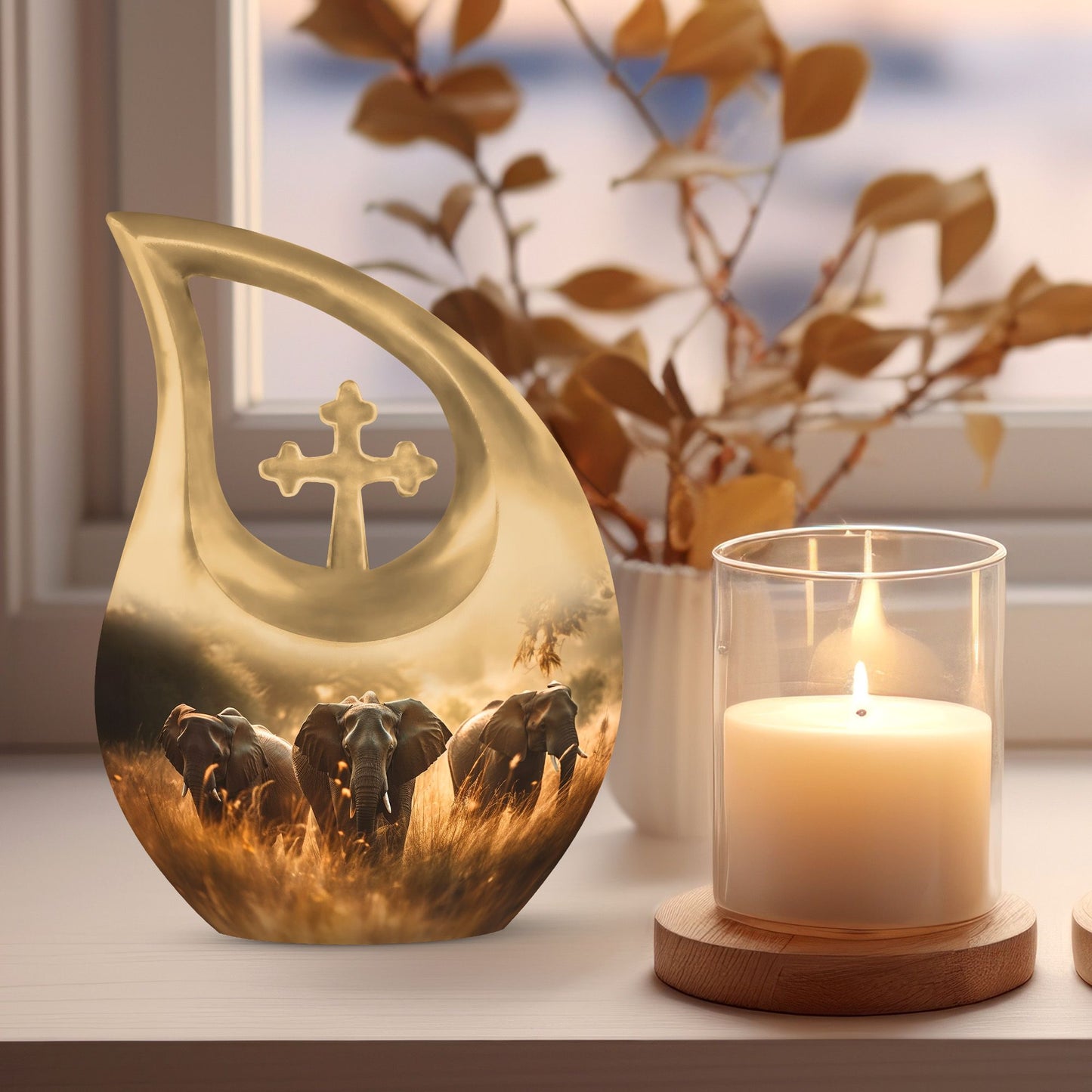 10-inch Elephant Theme Cross Drop Design