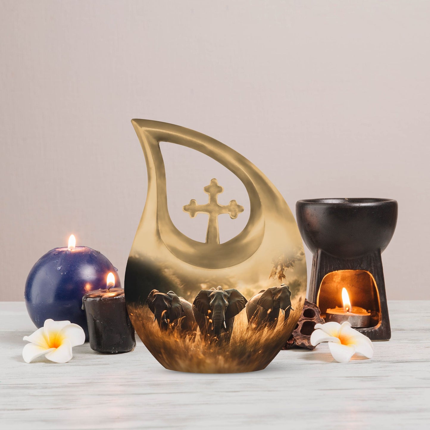 10-inch Elephant Theme Cross Drop Design