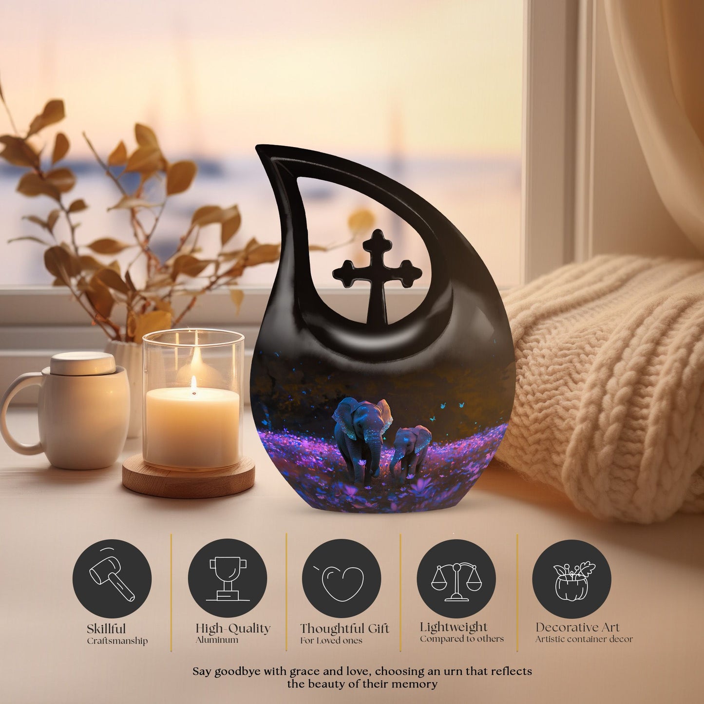 10-inch Elephant theme Aluminium Cross Drop design 