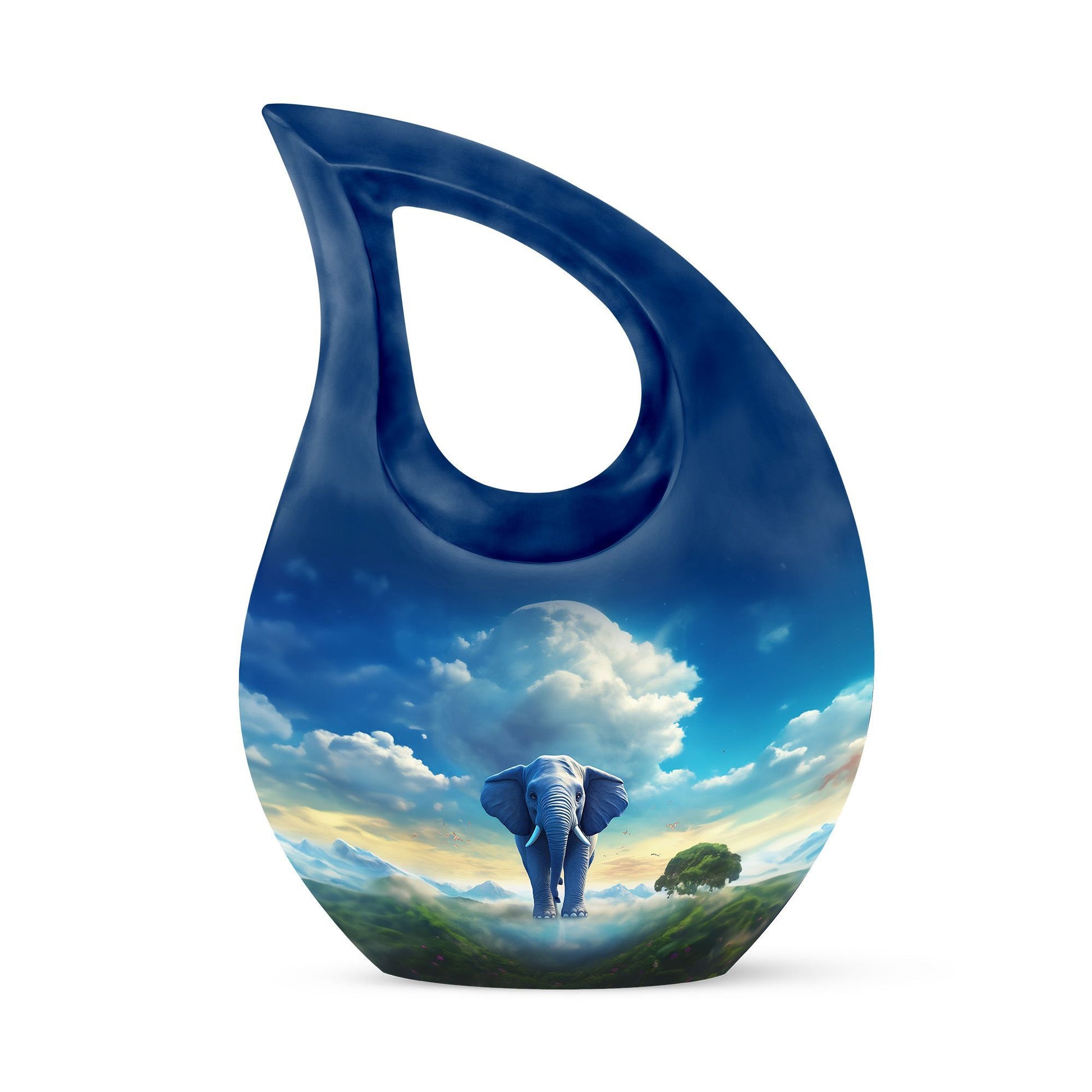 Cross Drop designed 10-inch Elephant Urn, made 