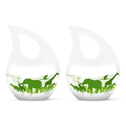 10 Inch Cross Drop Elephant Urn, Aluminum Burial Urn 