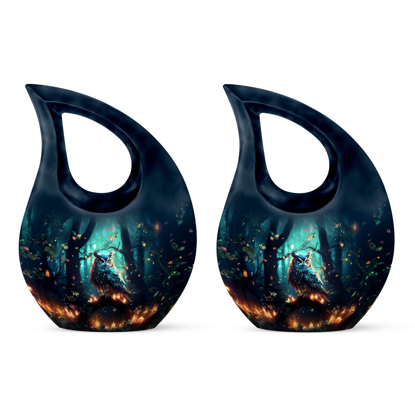  Owl urn with Cross Drop design, suitable for human ashes