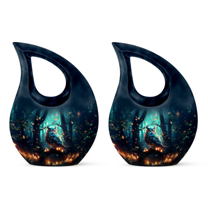 Owl urn with Cross Drop design, suitable for human ashes