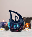 10-Inch Owl Urn with Cross Drop Design, Comes 