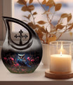 10-inch Owl Urn with Cross Drop design,