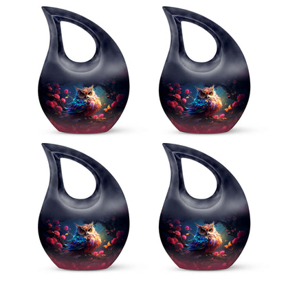 10-inch Owl Themed Cross Drop Aluminium Large Urn 