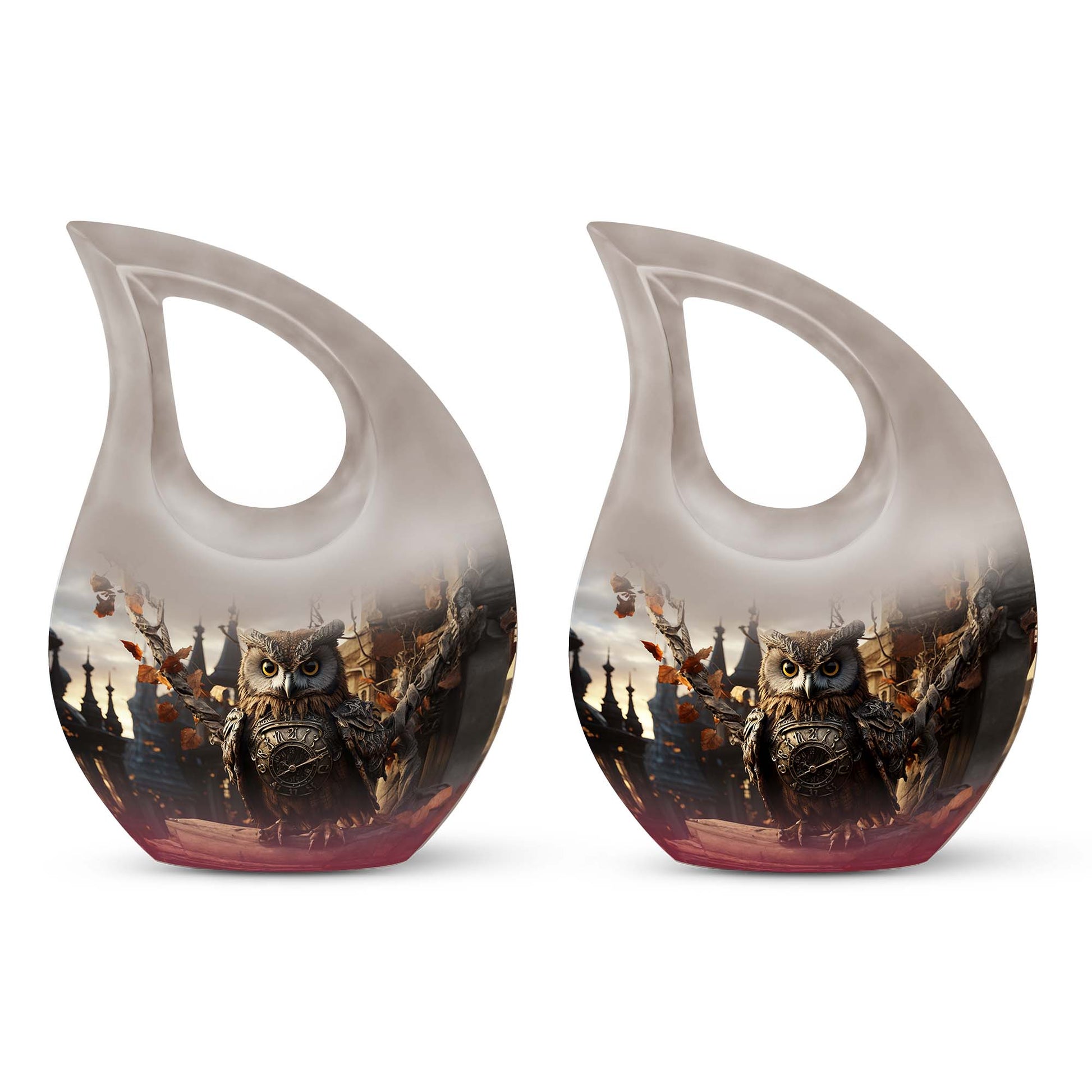 Warrior Owl Memorial Urn Keepsake And Large Urn For Ashes