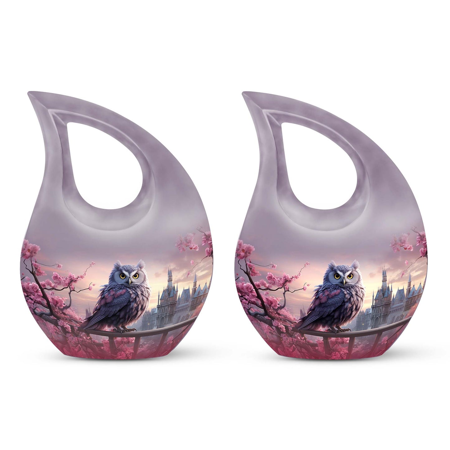 10-inch Owl Urn with Cross Drop design 