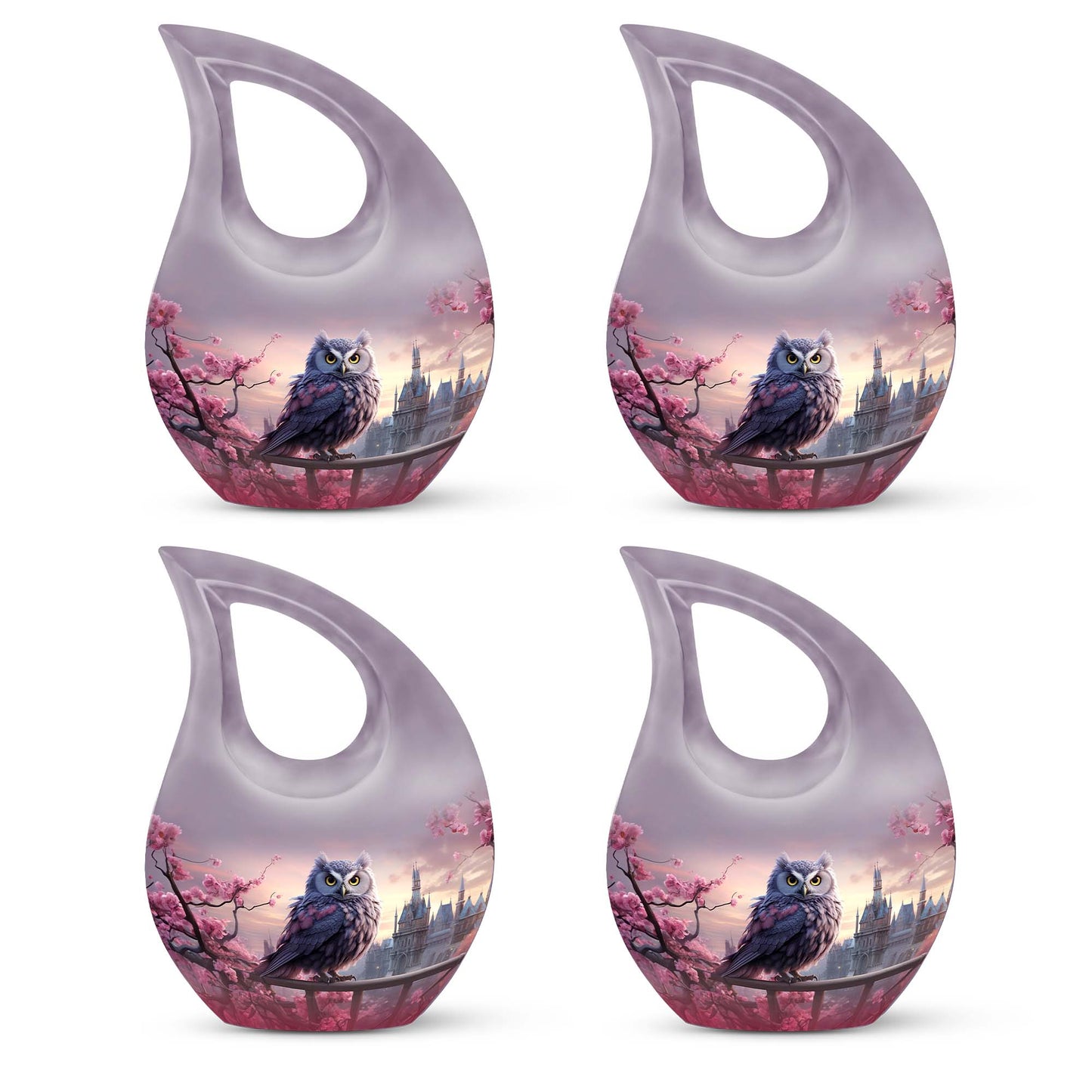 10-inch Owl Urn with Cross Drop design 