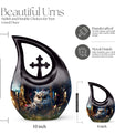 Customized 10-inch Owl Urn with Cross Drop Design, large 