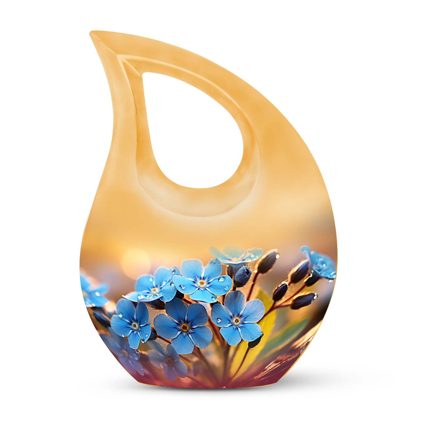 10 inch Flower Urn, Personalized Large Cross Drop 