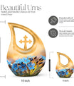 10 inch Flower Urn, Personalized Large Cross Drop 