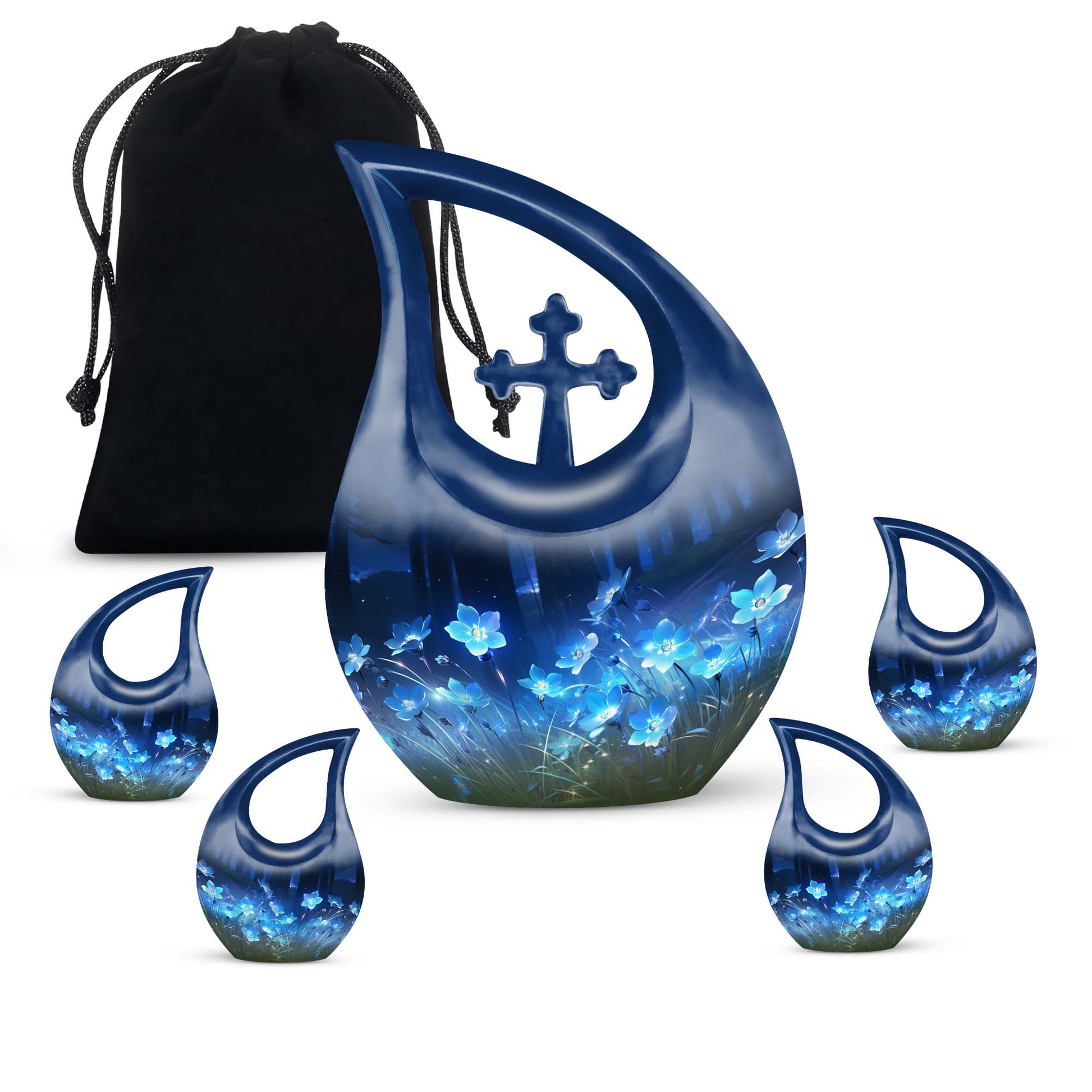 Large 10-inch Flower Urn, Cross Drop Design 