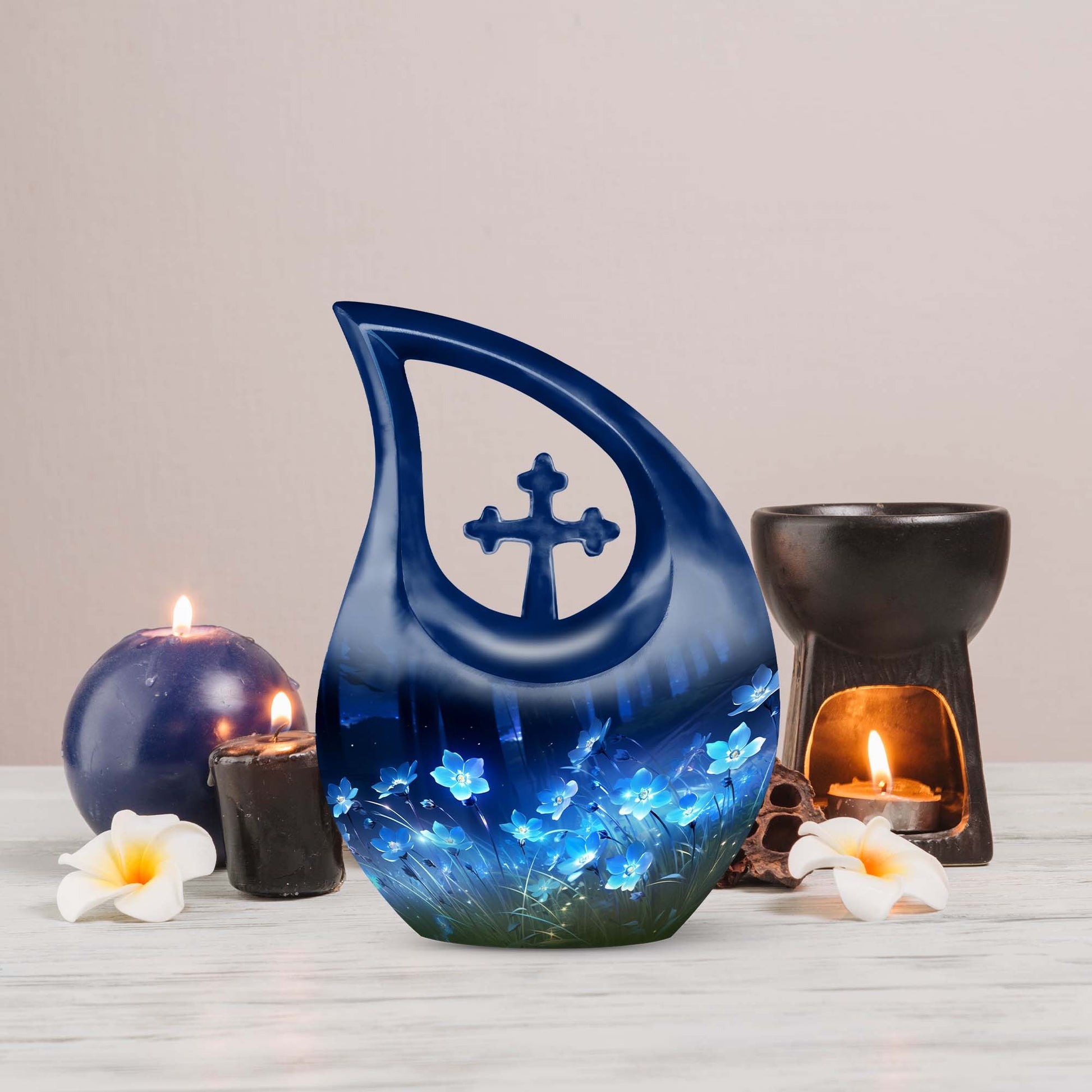 Large 10-inch Flower Urn, Cross Drop Design 