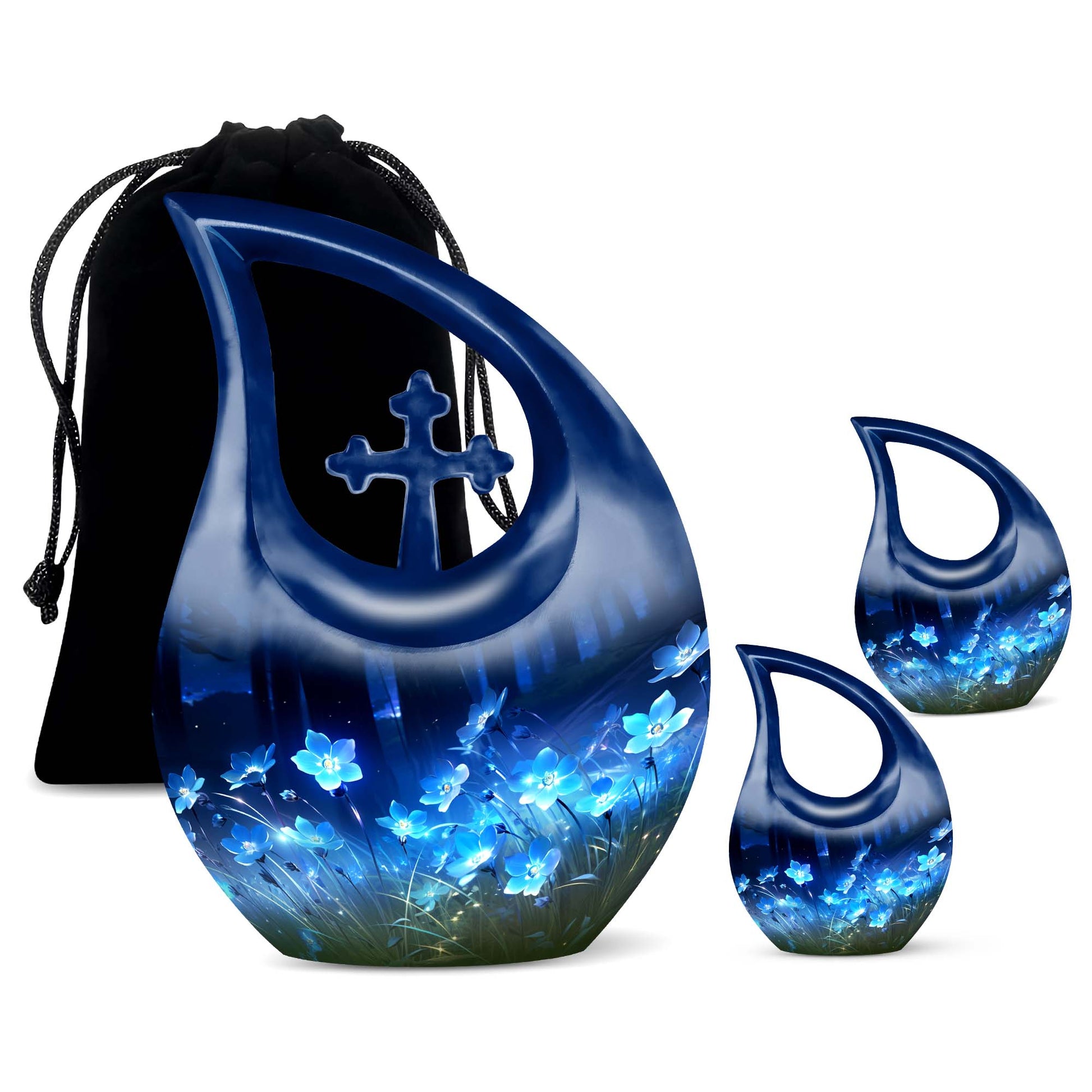 Large 10-inch Flower Urn, Cross Drop Design 