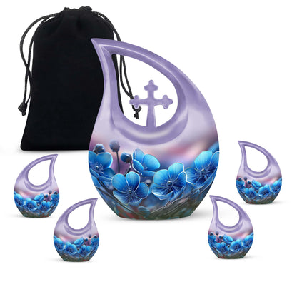 10-inch Flower Urn with Cross Drop Design, Biodegradable 