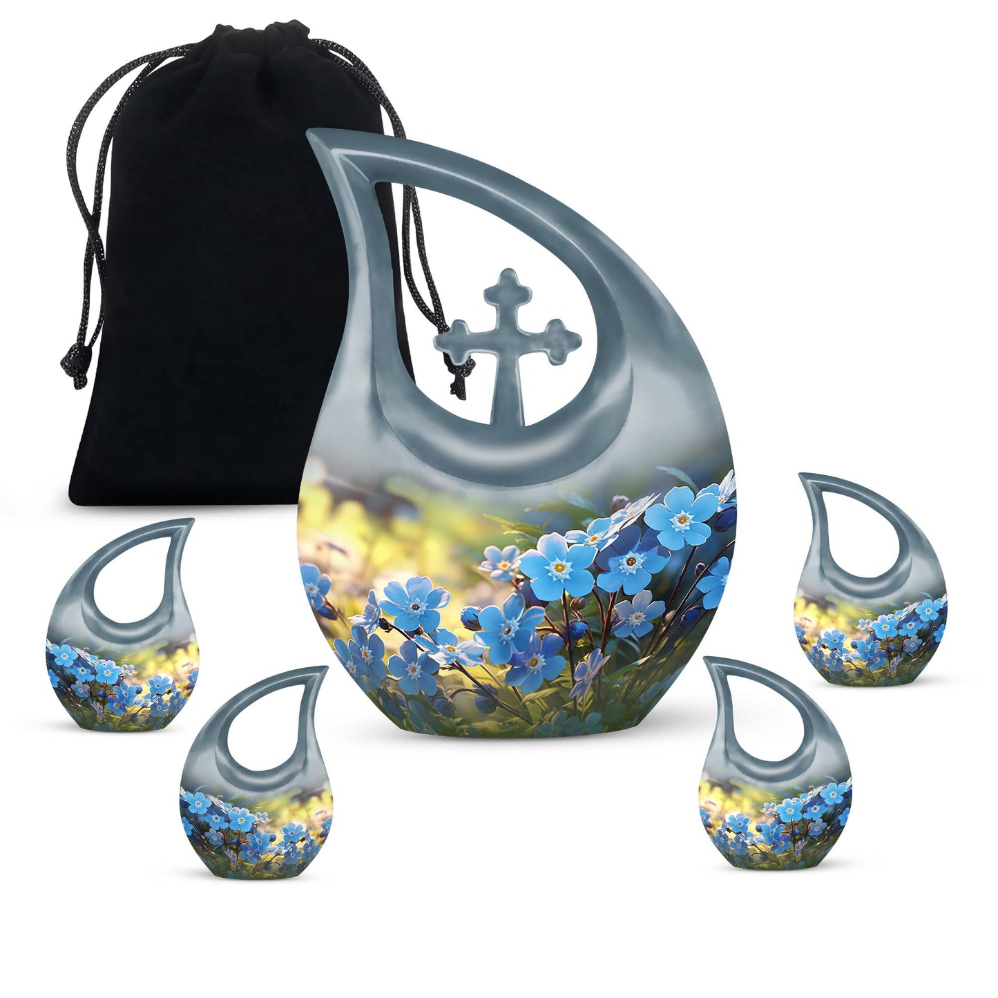 10-inch Flower Urn with Cross Drop design 