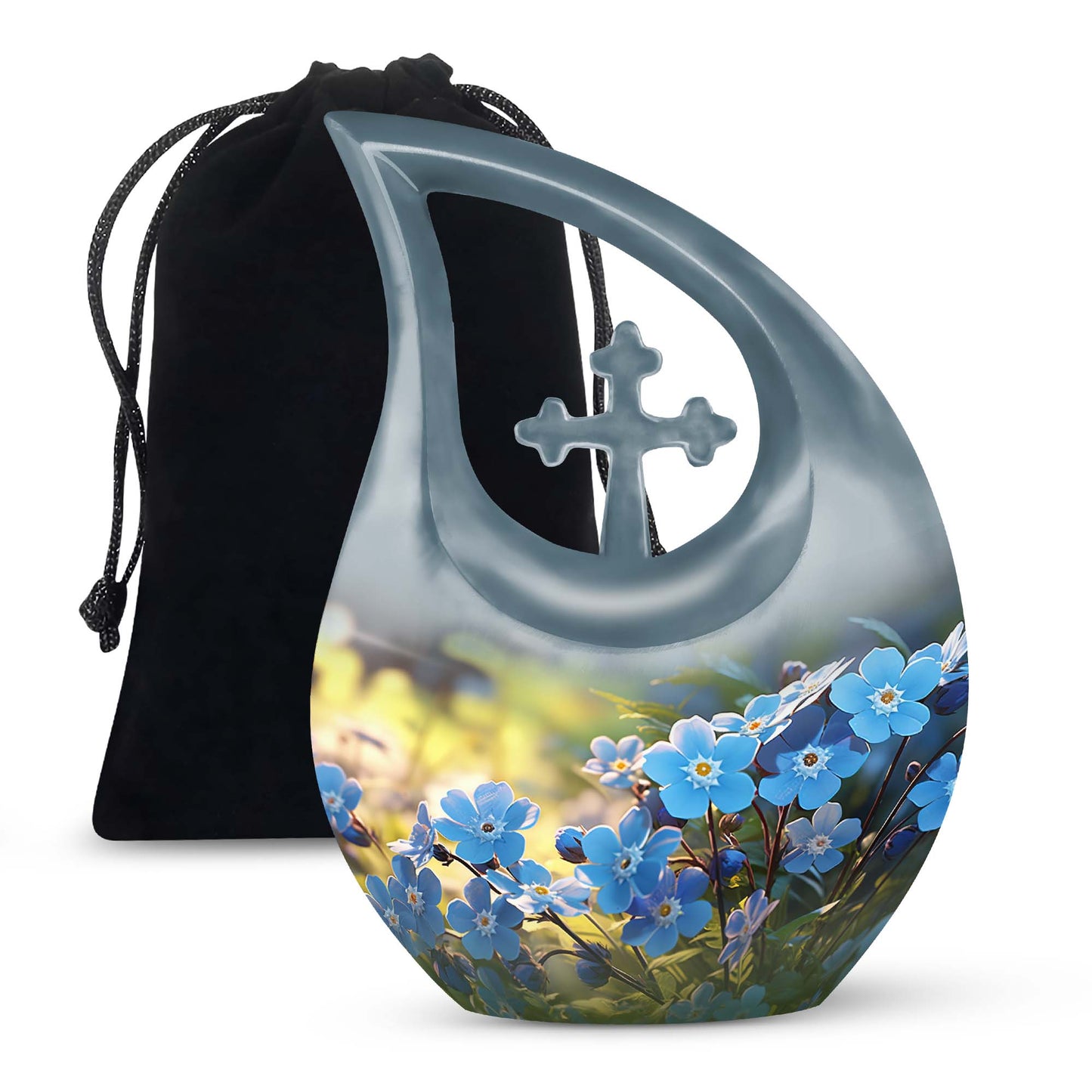 Personalized Flower Cremation Urn for Human Ashes - 10-inch, 200 cu in - Yatskia