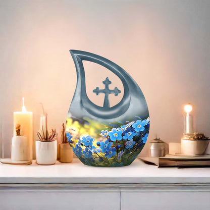 10-inch Flower Urn with Cross Drop design 