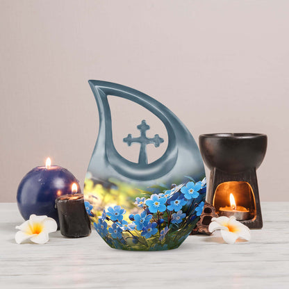 10-inch Flower Urn with Cross Drop design 
