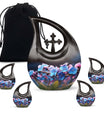 10-inch Flower Cross Drop design Gravable Large Memorial Urn