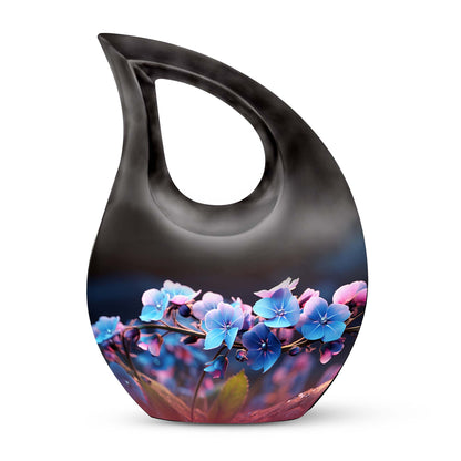 10-inch Flower Cross Drop design Gravable Large Memorial Urn