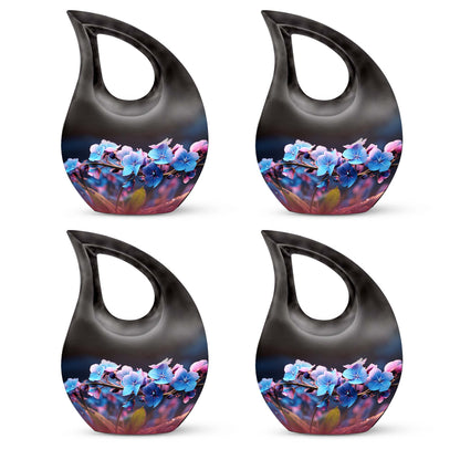 10-inch Flower Cross Drop design Gravable Large Memorial Urn