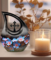 10-inch Flower Urn featuring Cross Drop design, 