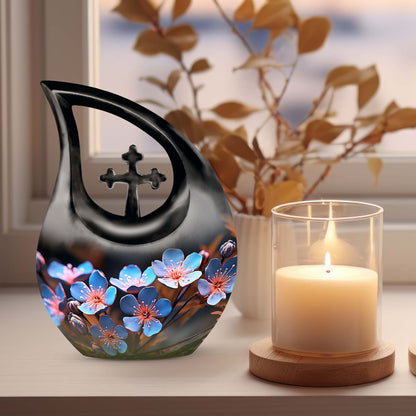 10-inch Flower Urn featuring Cross Drop design, 