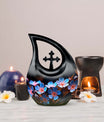 10-inch Flower Urn featuring Cross Drop design, 