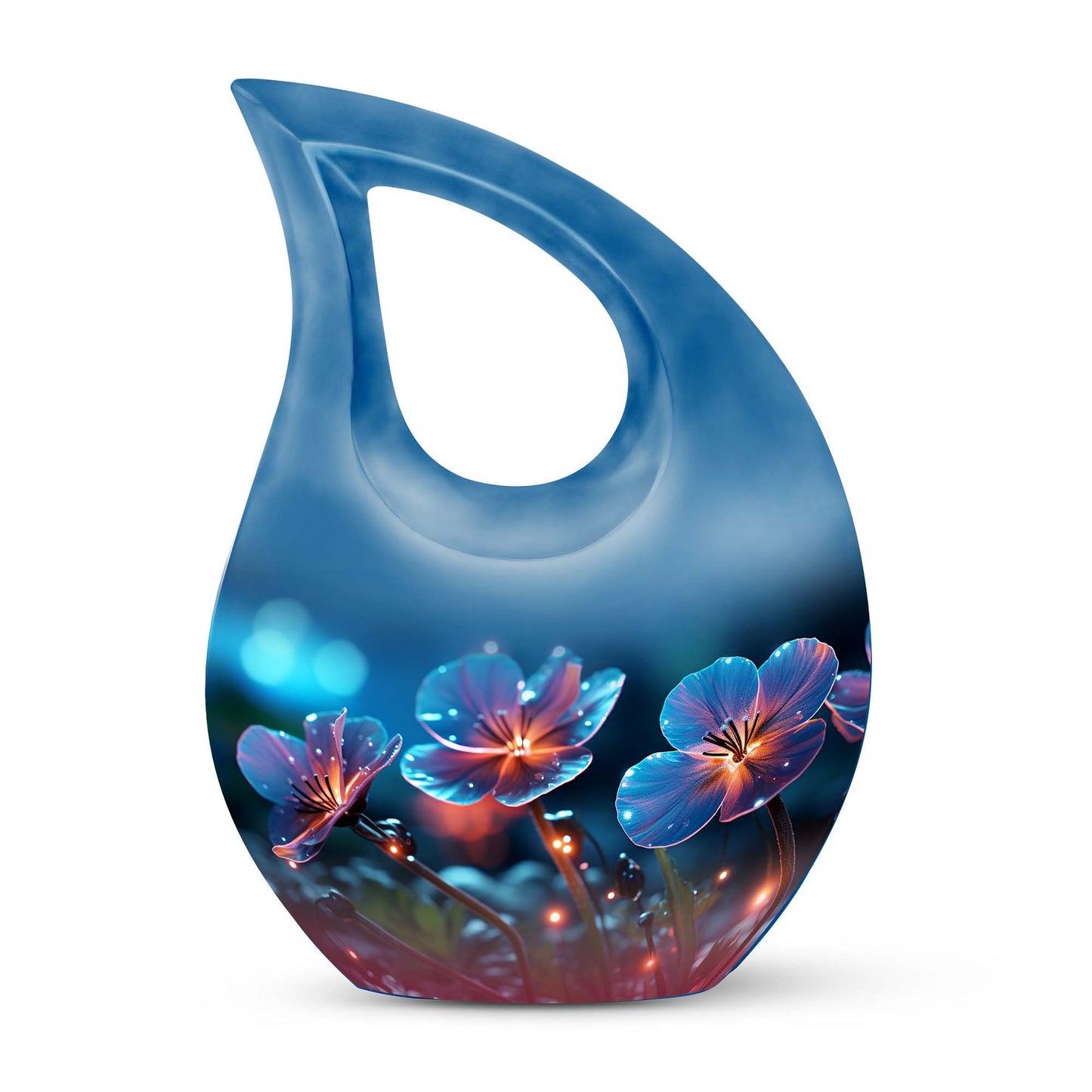 10 Inch Modern Flower Cross Drop Urn, 