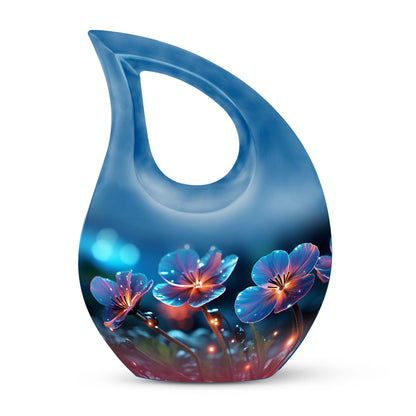 10 Inch Modern Flower Cross Drop Urn, 