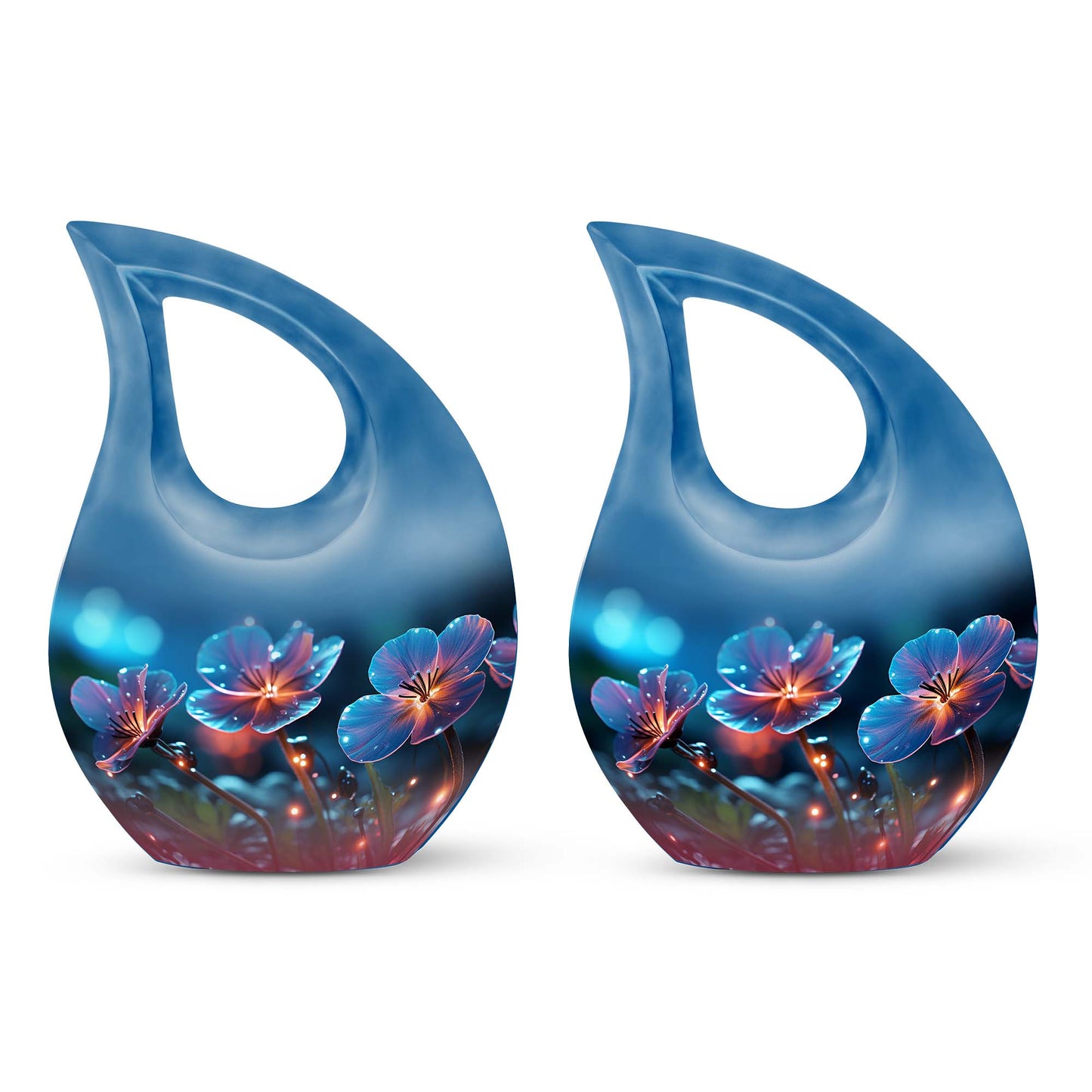 10 Inch Modern Flower Cross Drop Urn, 