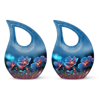10 Inch Modern Flower Cross Drop Urn, 