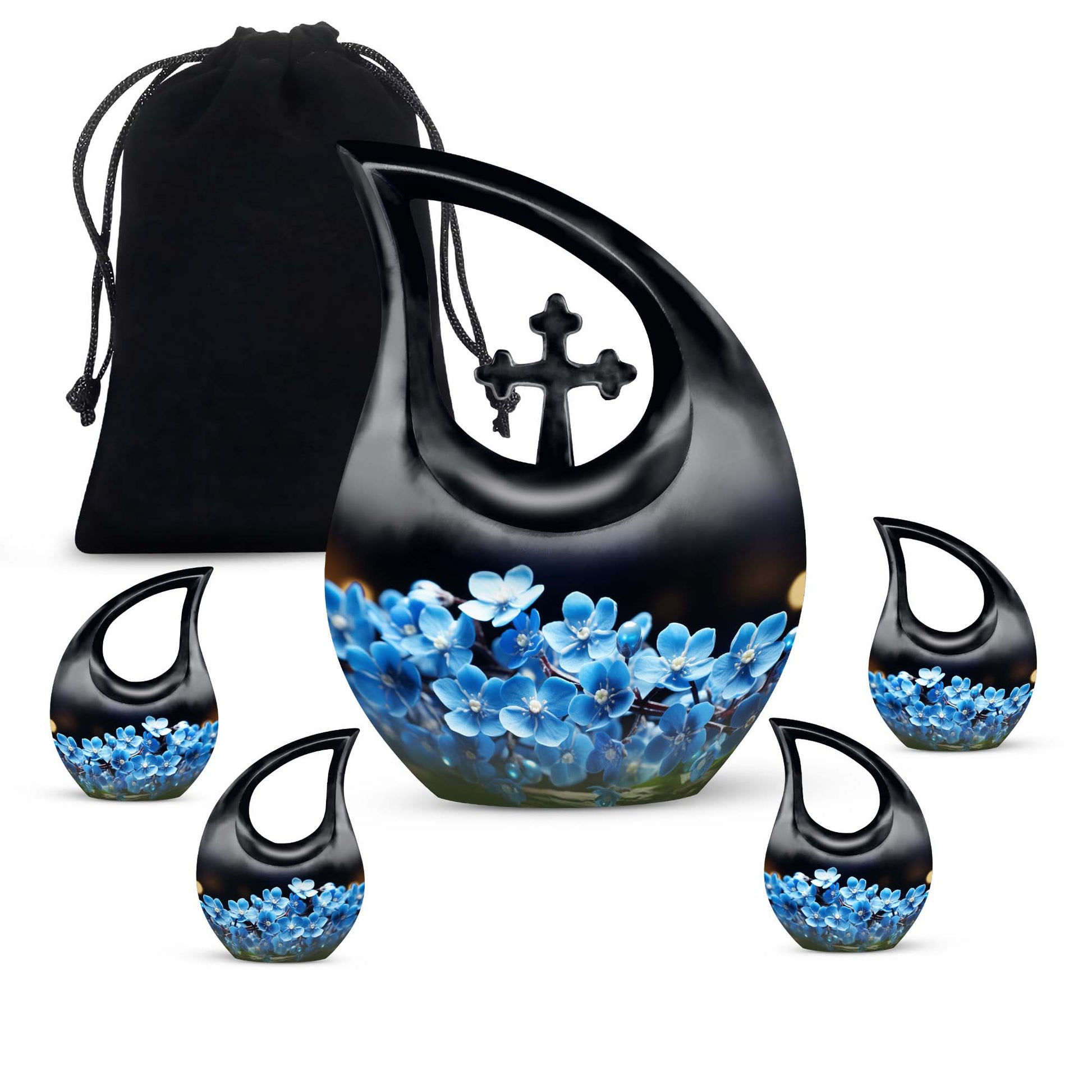 10-inch Flower Urn with Cross Drop design, for large 