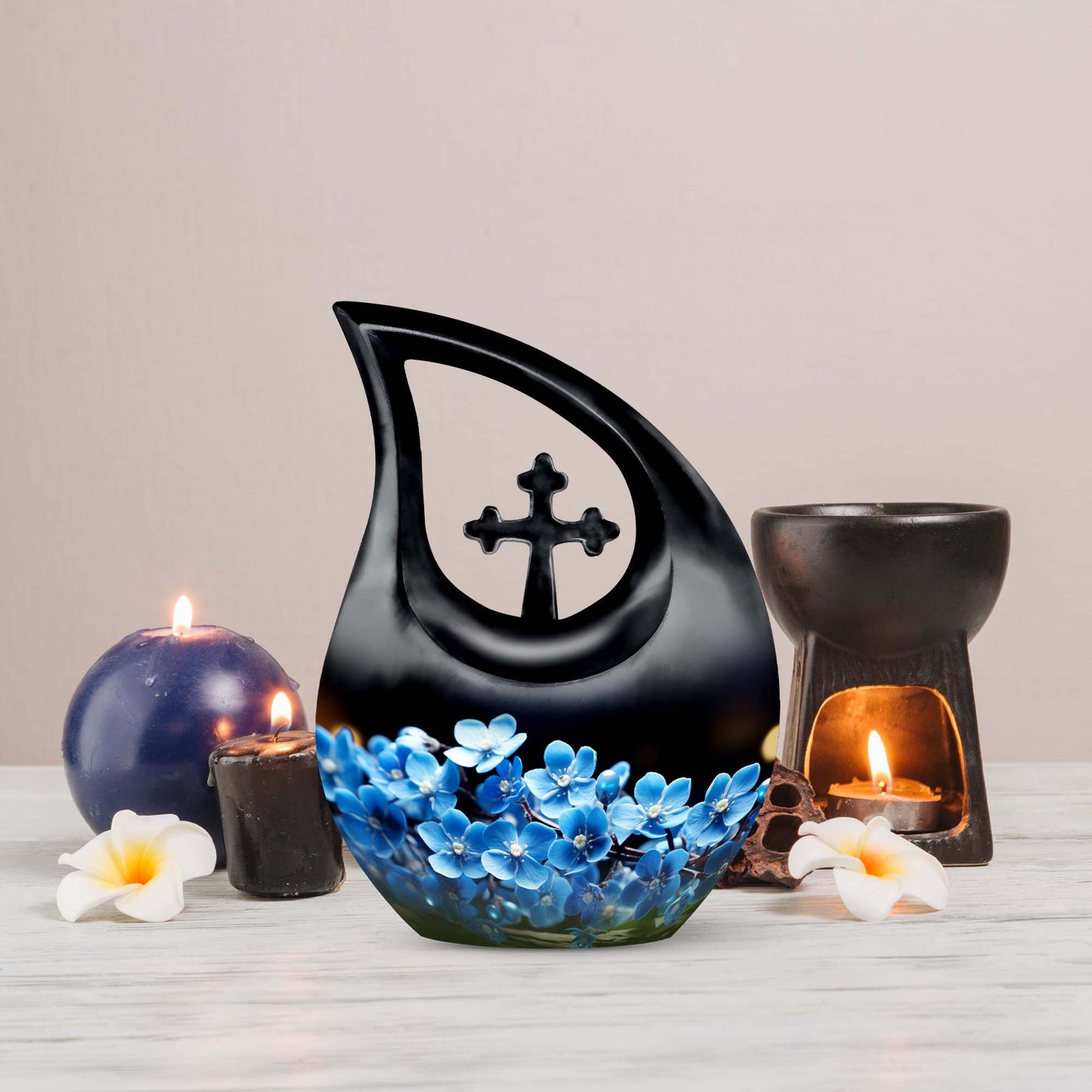 10-inch Flower Urn with Cross Drop design, for large 