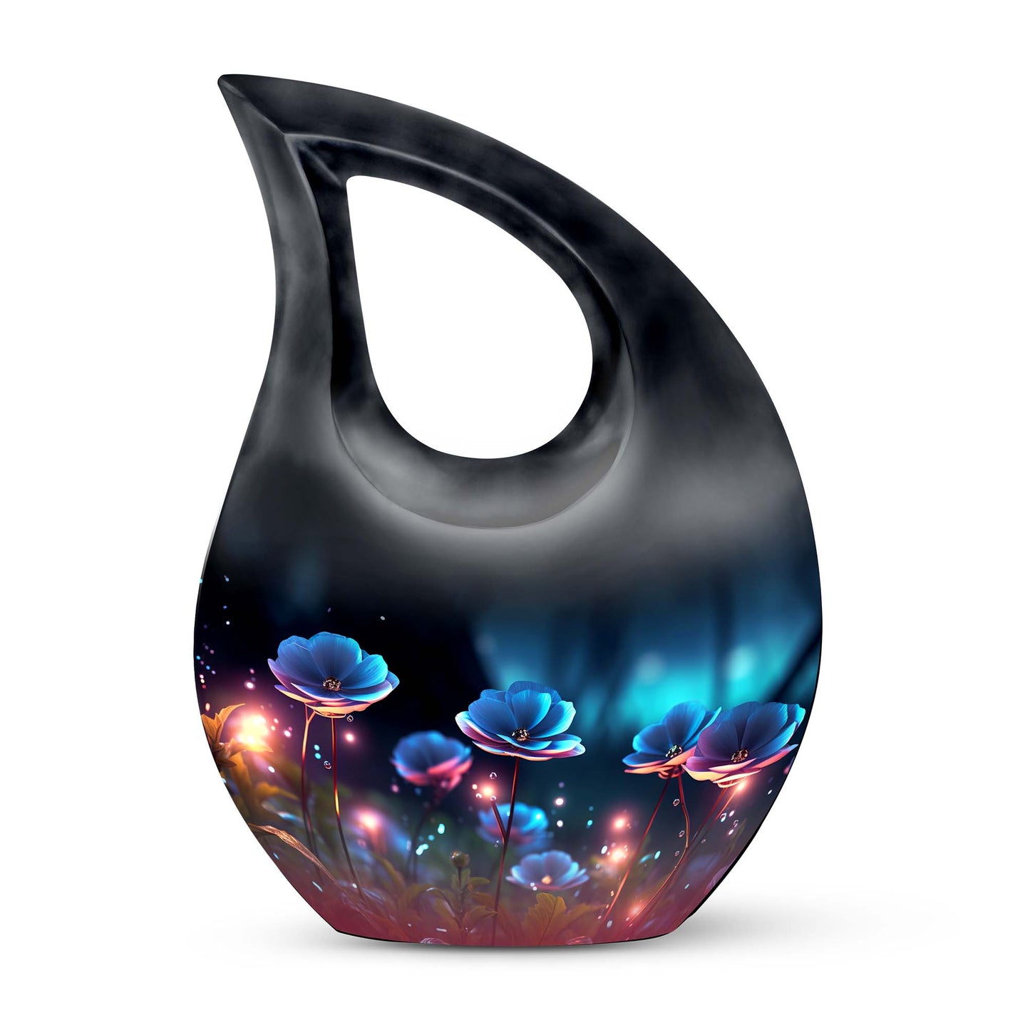 Flower themed Cross Drop design, 10-inch best cremation urn 