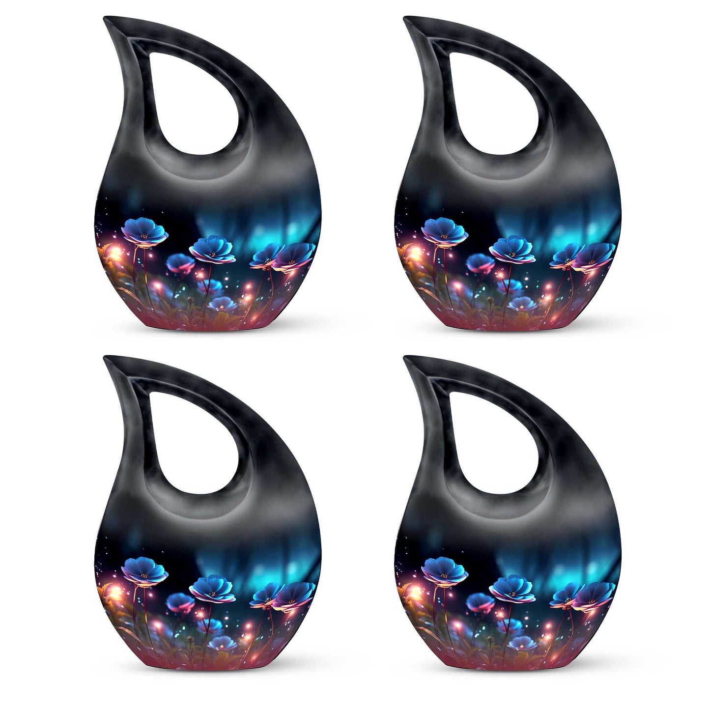 Flower themed Cross Drop design, 10-inch best cremation urn 
